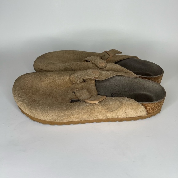 Birkenstock Sandals Taupe Suede Sandals Clogs Mules Slides Women Size 40 US 9 - Picture 3 of 16